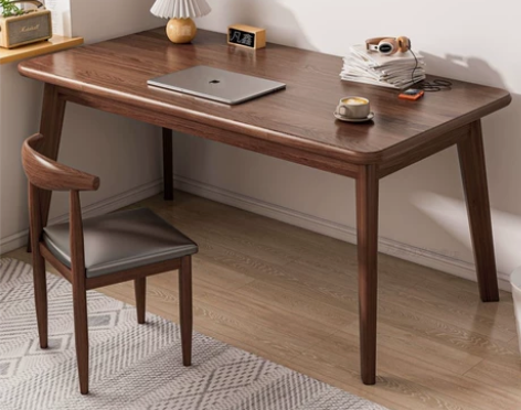 实木小书桌子北欧书桌简约家用学生卧室台式电...