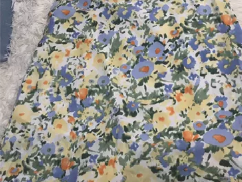 复古碎花雪纺半身裙A字裙法式性感露锁骨方领...