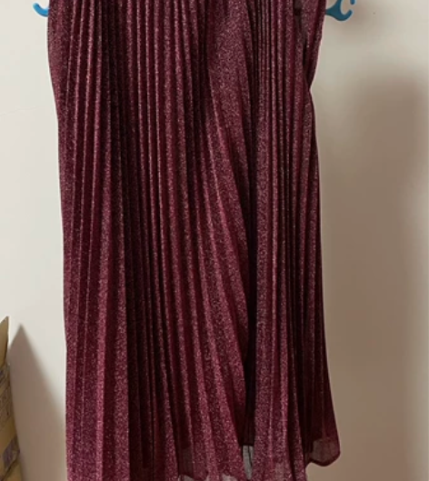 紫粉色 亮闪闪 百褶裙 长裙 秋冬 颜色如...