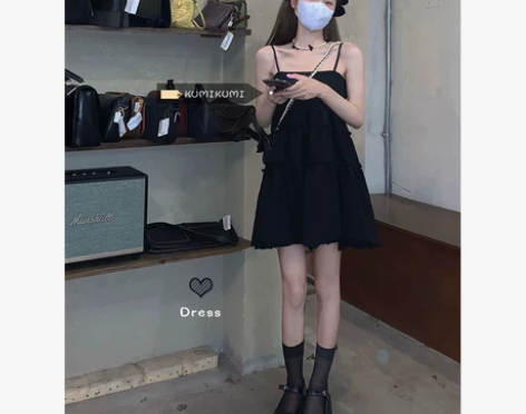 法式蓬蓬裙夏季纯欲吊带裙高级感裙子女白色短...