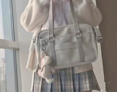 日系原创自制制服包学院风单肩斜挎pu手提休...