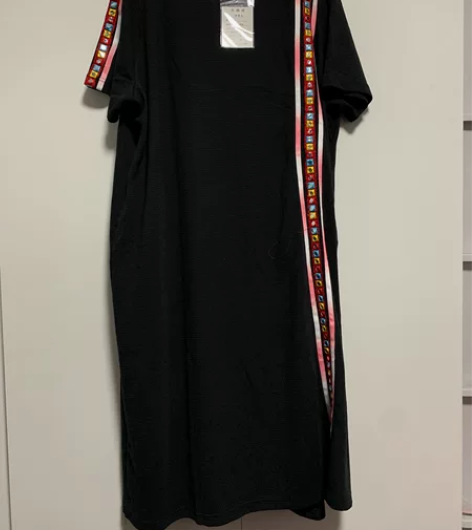 全新原创异域风情亮片民族风黑色纹理短袖宽松...