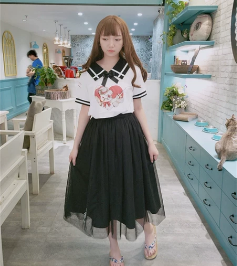 学院风套装，熊之工作室上衣+布衣酱裙子 ?...