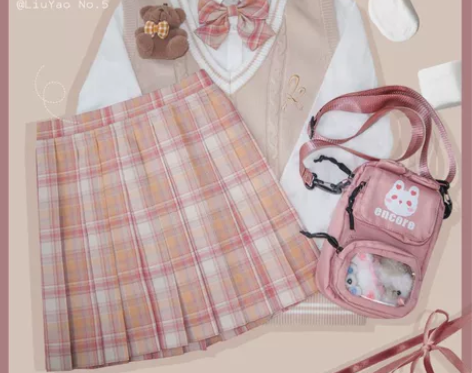 安可原创 赤茶 画手合作款正统JK制服裙学...
