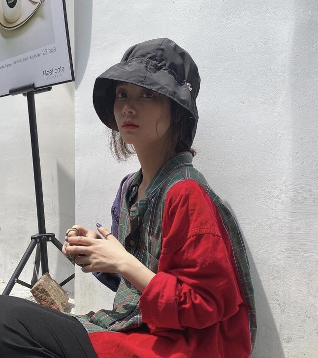 全新女士防晒渔夫帽子遮阳盆帽,颜色黑色,帽...