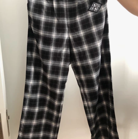 格子休闲裤，身高170体重116宽松 感兴...