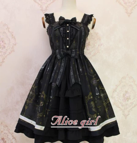Alice girl 天使十字架,黑色,只...