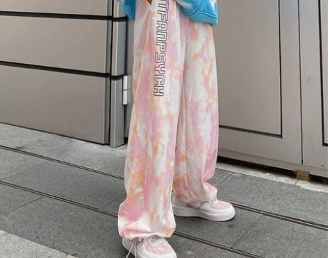 ?运动裤女扎染长裤宽松休闲 无穿着痕迹 没...