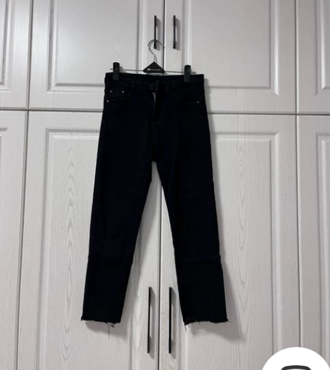 黑色拖地裤开叉小脚直筒裤铅笔裤小脚裤牛仔裤...