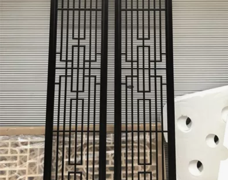 木雕仿古门窗中式玄关隔断屏风背景墙客厅吊顶