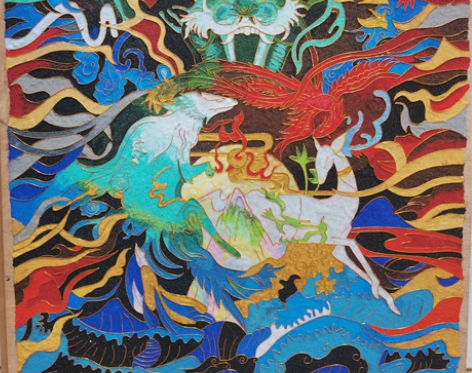 珐琅掐丝画成品 手工工艺画景泰蓝掐丝定制 ...