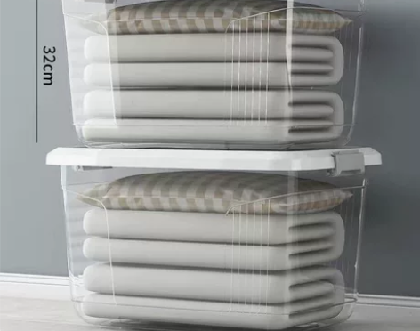 女儿毕业了整理房间 收纳箱家用储物箱透明杂...