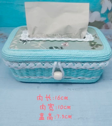 草编花篮。手工编织篮 手工抽纸盒. 自己爱...