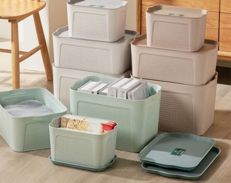 龙仕翔家用衣物塑料收纳盒手提收纳箱桌面储物...