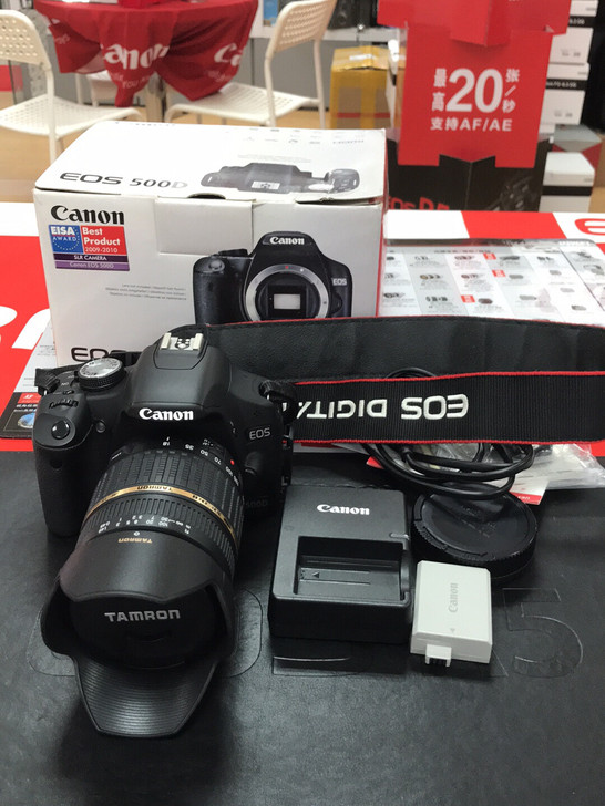 佳能入门级单反500D，配腾龙18-200...