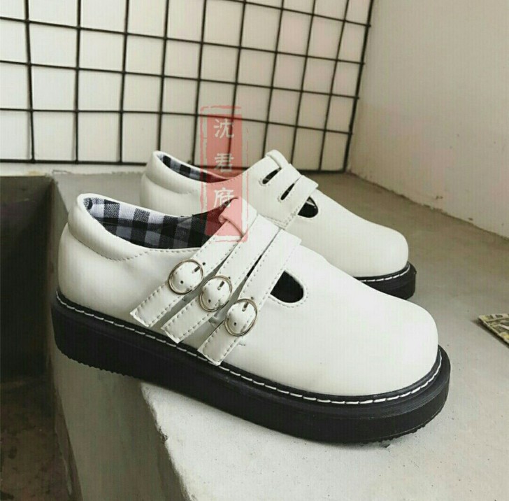 全新！日系学院洛丽塔鞋松糕厚底圆头娃娃鞋全...