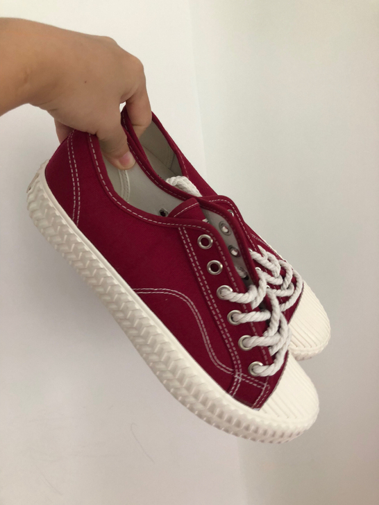 全新饼干鞋 酒红色 男生帆布鞋 日系帆布鞋...
