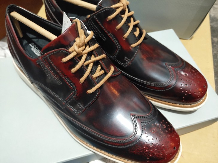 rockport 41码雕花布洛克复古做旧...