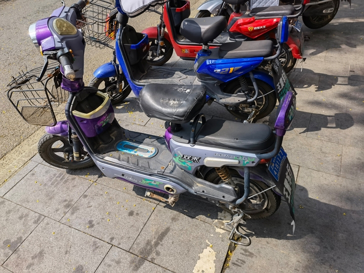 闲置电动车，电瓶，轮胎都是8成新，牌照上好...