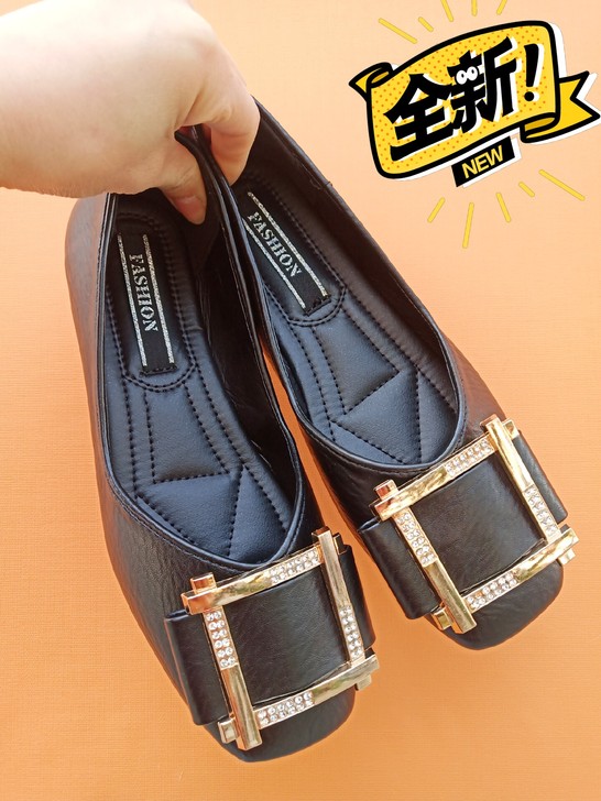 时尚2021新款夏季单鞋女浅口平底时尚软底...