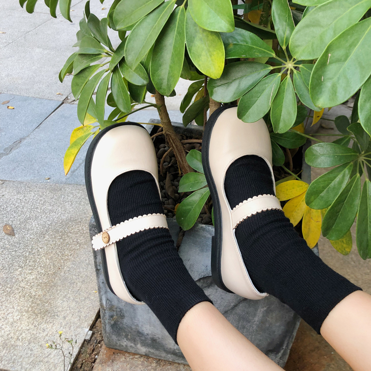 小皮鞋女日系可爱圆头Lolita娃娃鞋复古...