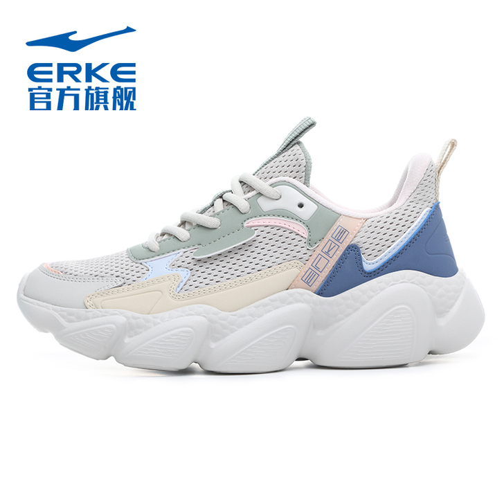 鸿星尔克运动鞋女2021夏新款网面跑步鞋透...