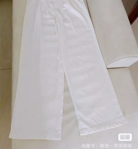 白色高腰阔腿裤m码。适合1.60左右穿 感...