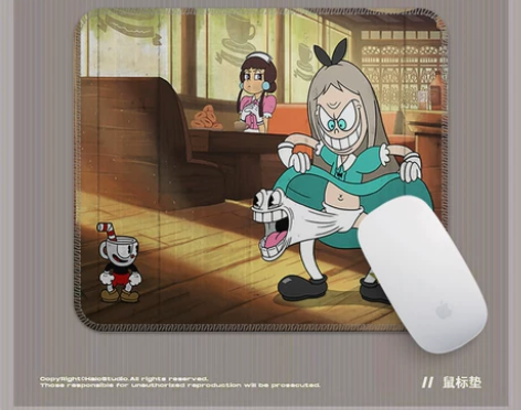 鼠标垫小号锁边加厚防滑茶杯头版pop子pi...