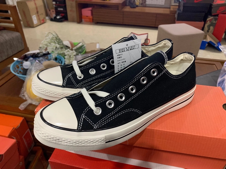 闲置42码匡威黑白低帮1970s帆布鞋休闲...