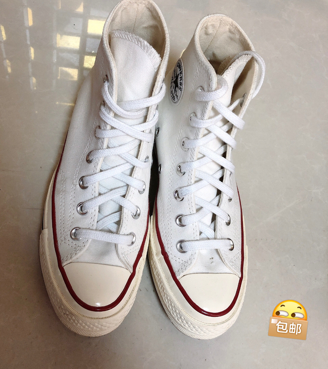 匡威 白色1970s高帮36.5码 购于银...