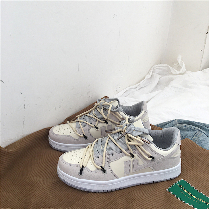 易少年 2021春季新款百搭双鞋带ins复...