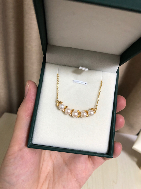 麦穗项链天然淡水珍珠吊坠s925纯银 ~