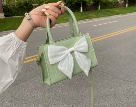 全新夏季小包包女蝴蝶结手提包2022新款时...