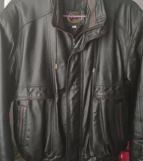 正宗海宁机车摩托车复古真皮皮衣立领夹克，是...