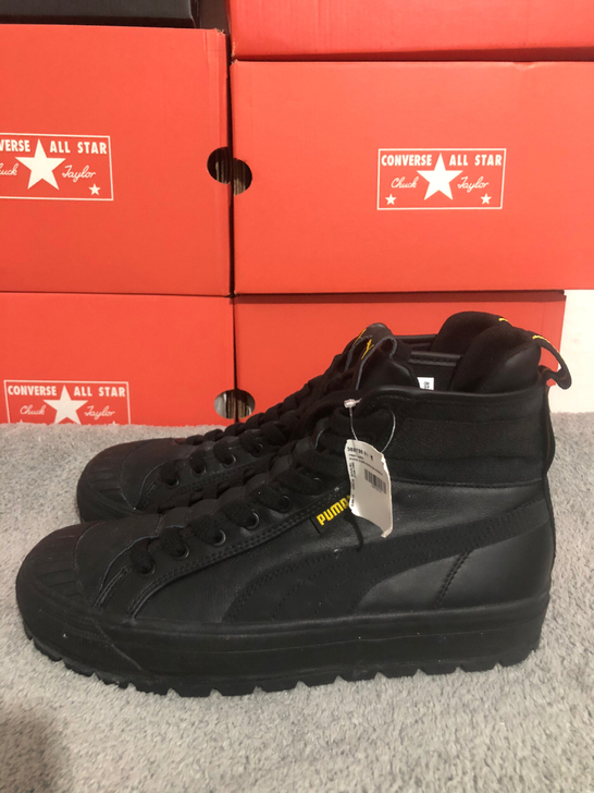 正品全新彪马Puma 高帮男牛皮靴子很酷,...