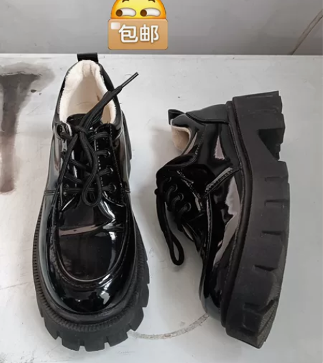 25包邮38码黑色厚底小皮鞋jk鞋增高鞋玛...