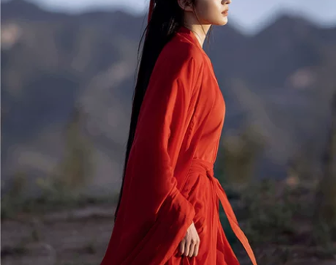 红色汉服女2022新款魏晋风武侠古装仙气古...