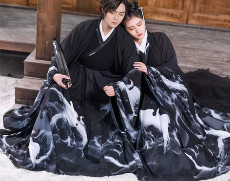 ?如梦霓裳汉服男女交领襦裙重明水墨齐腰六米...