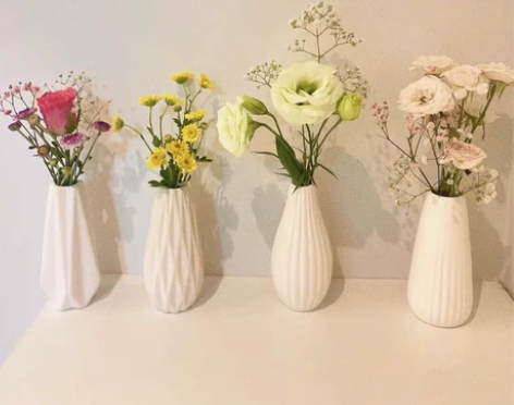 白色陶瓷花瓶干花插花简约创意水养现代北欧客...