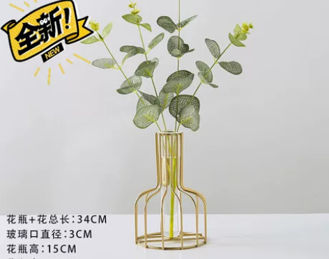 北欧创意玻璃插花花瓶客厅房间装饰品电视柜桌...