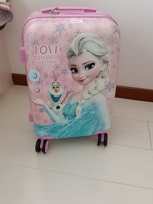全新 迪士尼儿童可坐拉杆箱 爱莎公主16寸...