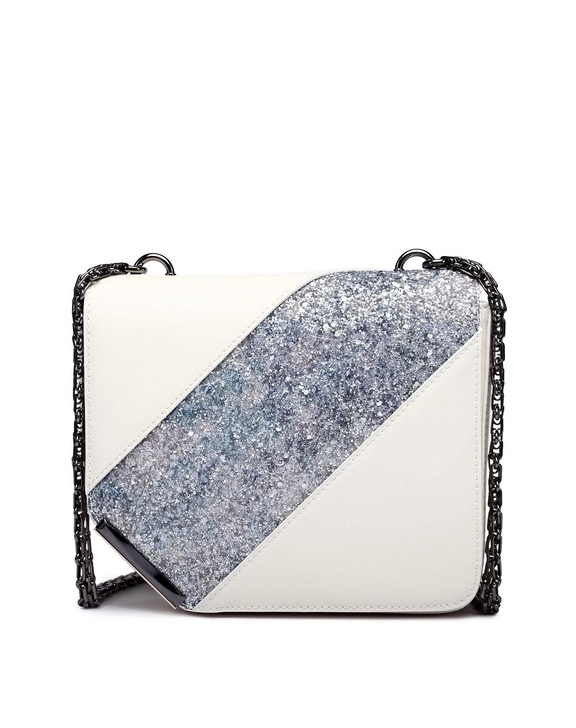 B.H.B-||包，白色牛皮配钻石纹格利特...