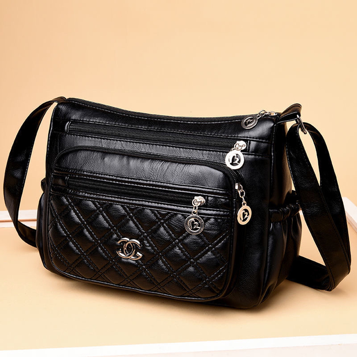 气质百搭女包，多层软皮单肩包，斜挎包