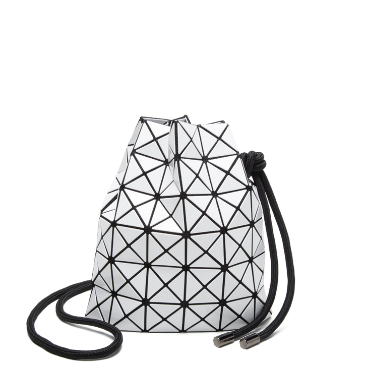 2019春夏新款潮女士包包几何菱格抽绳水桶...