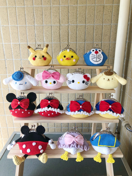 抖音同款钩针迷你口金包 5cm迷你钩针口金...