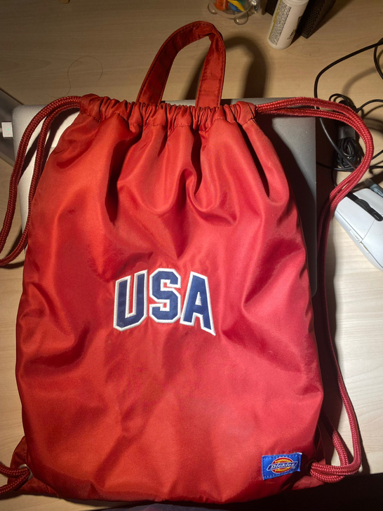 dickies束口袋,双肩背包。深红色。美...