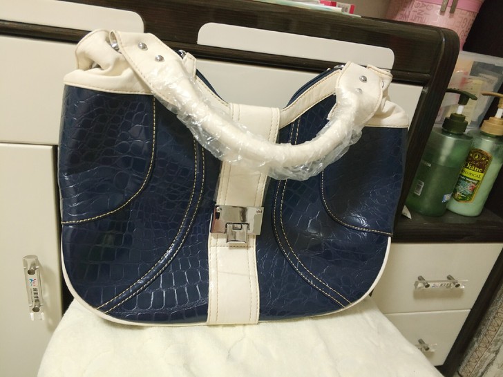 全新VANCL正品蓝色压纹休闲单肩包