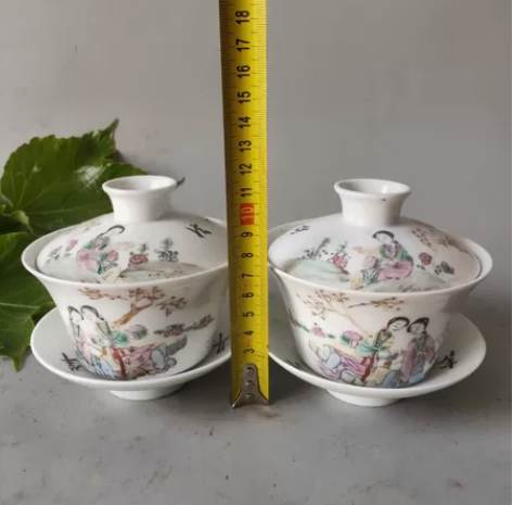 298元的手绘美人疙瘩树的老盖碗 画片凸出...