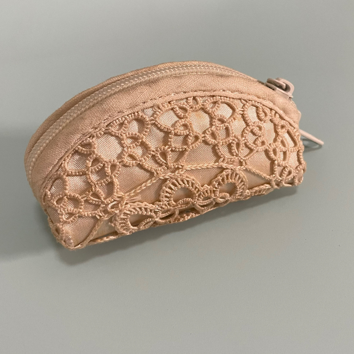 Vintage 手工钩花零钱包