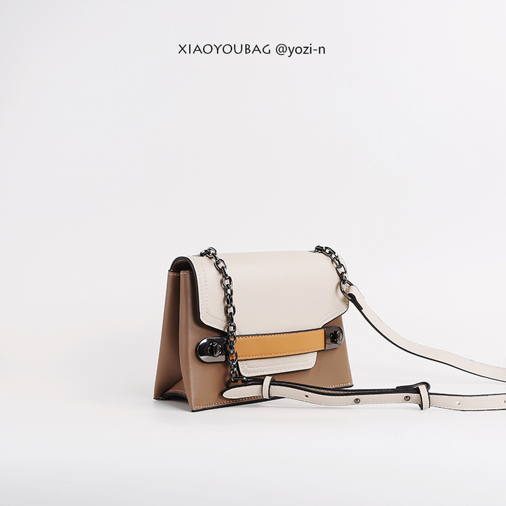 XIAOYOUBAG 拼色斜挎小包女